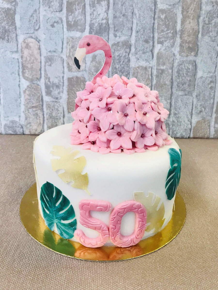 Geburtstagstorte mit Flamingo